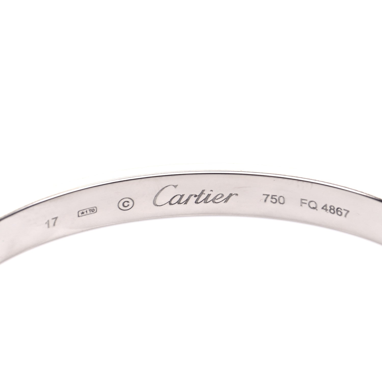 Cartier 18K White Gold LOVE Cuff Bracelet 17 4 of 6
