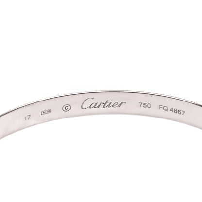 Cartier 18K White Gold LOVE Cuff Bracelet 17 4 of 6