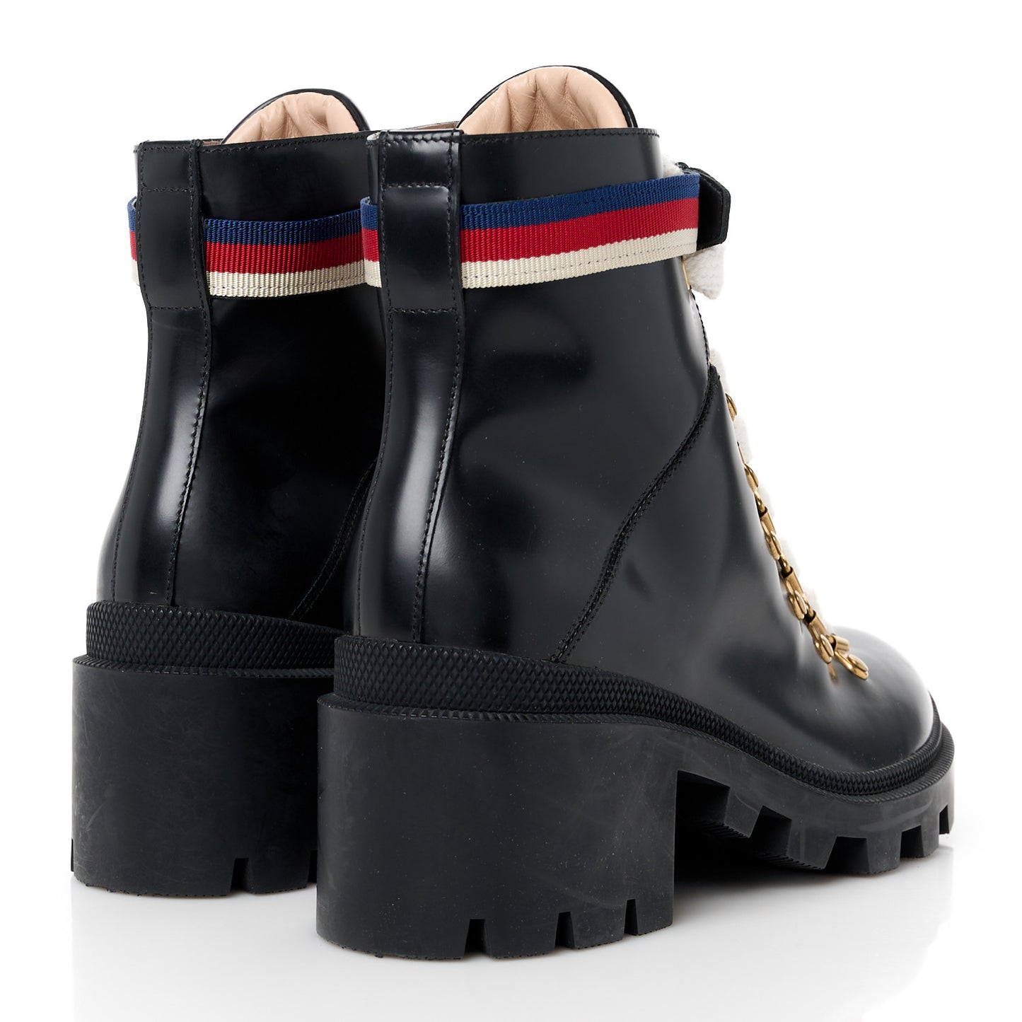 Calfskin Sylvie Web Womens Lace Up Combat Boots 37 Black