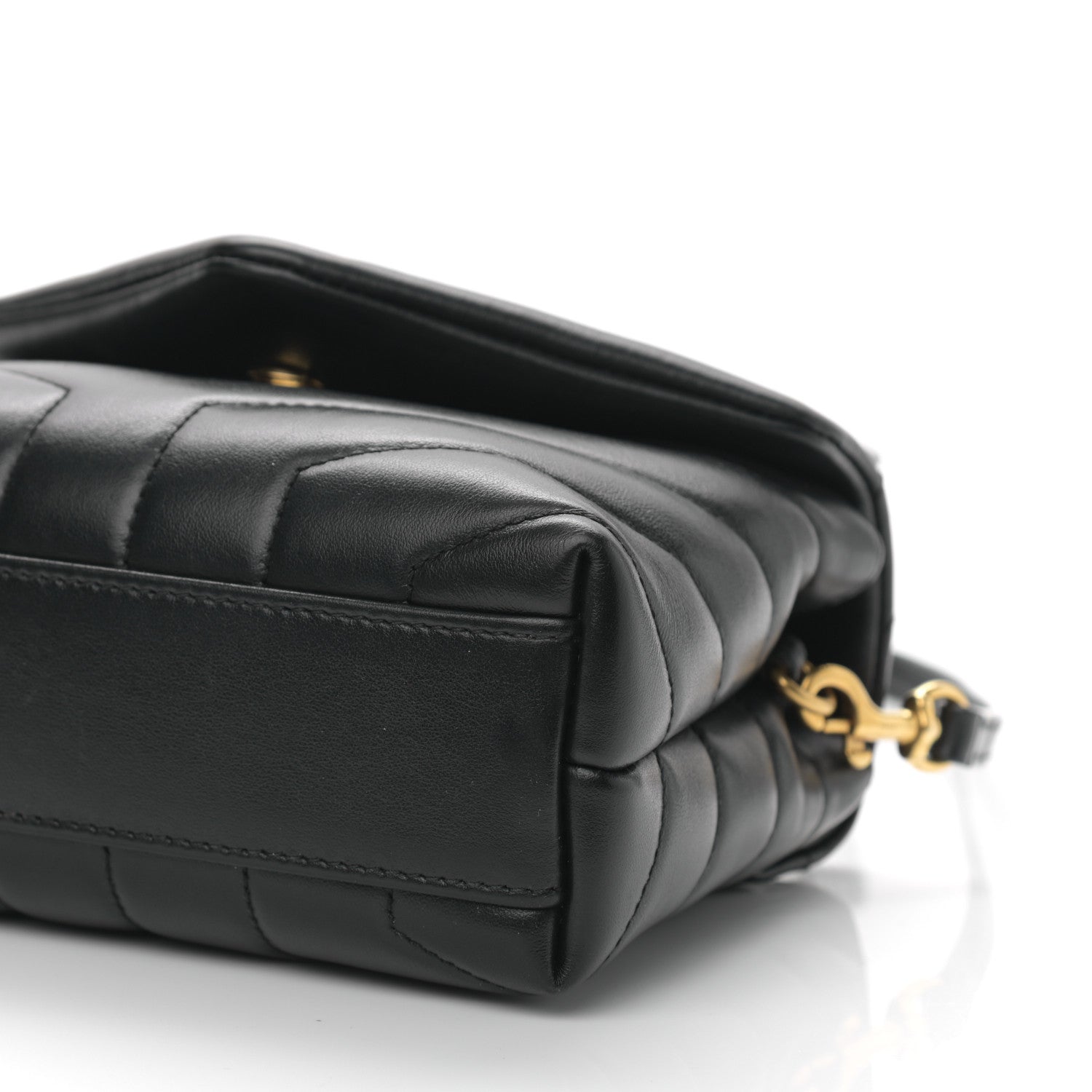 Saint Laurent Calfskin Y Quilted Monogram Toy Loulou Crossbody Bag Black 10 of 10