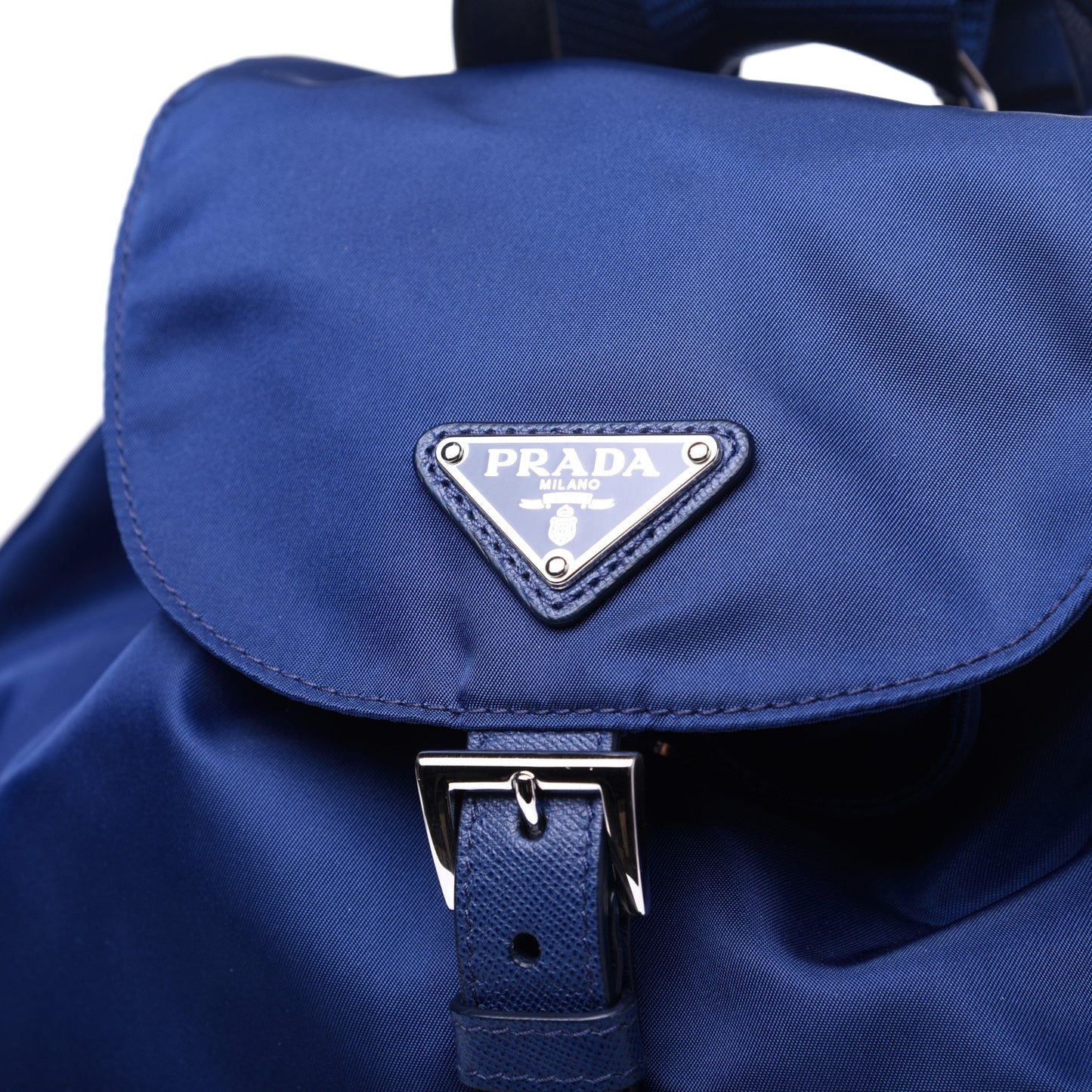 Tessuto Nylon Saffiano Vela Medium Backpack Baltico
