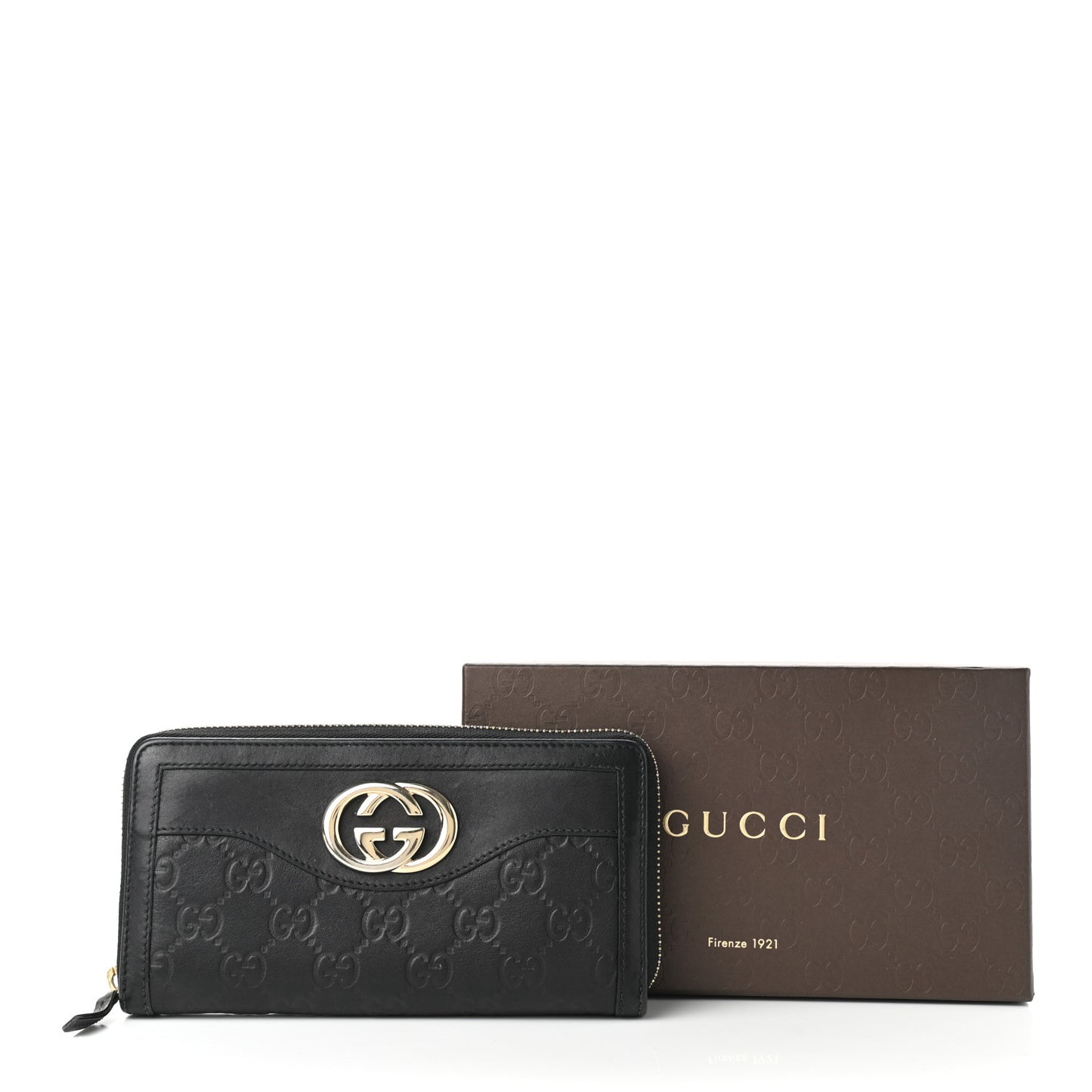Guccissima Sukey Zip Around Wallet Black