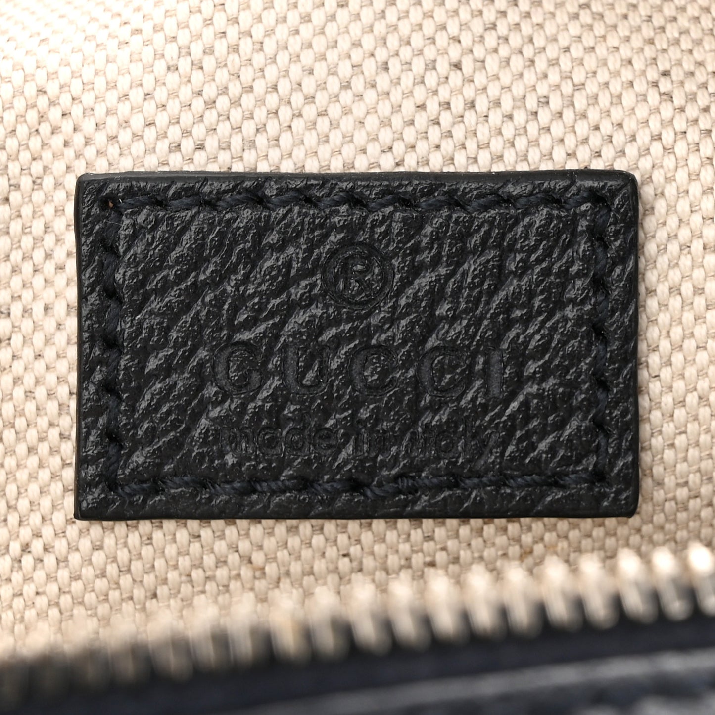 GG Supreme Monogram Textured Calfskin Web Mini Ophidia Messenger Beige Blue