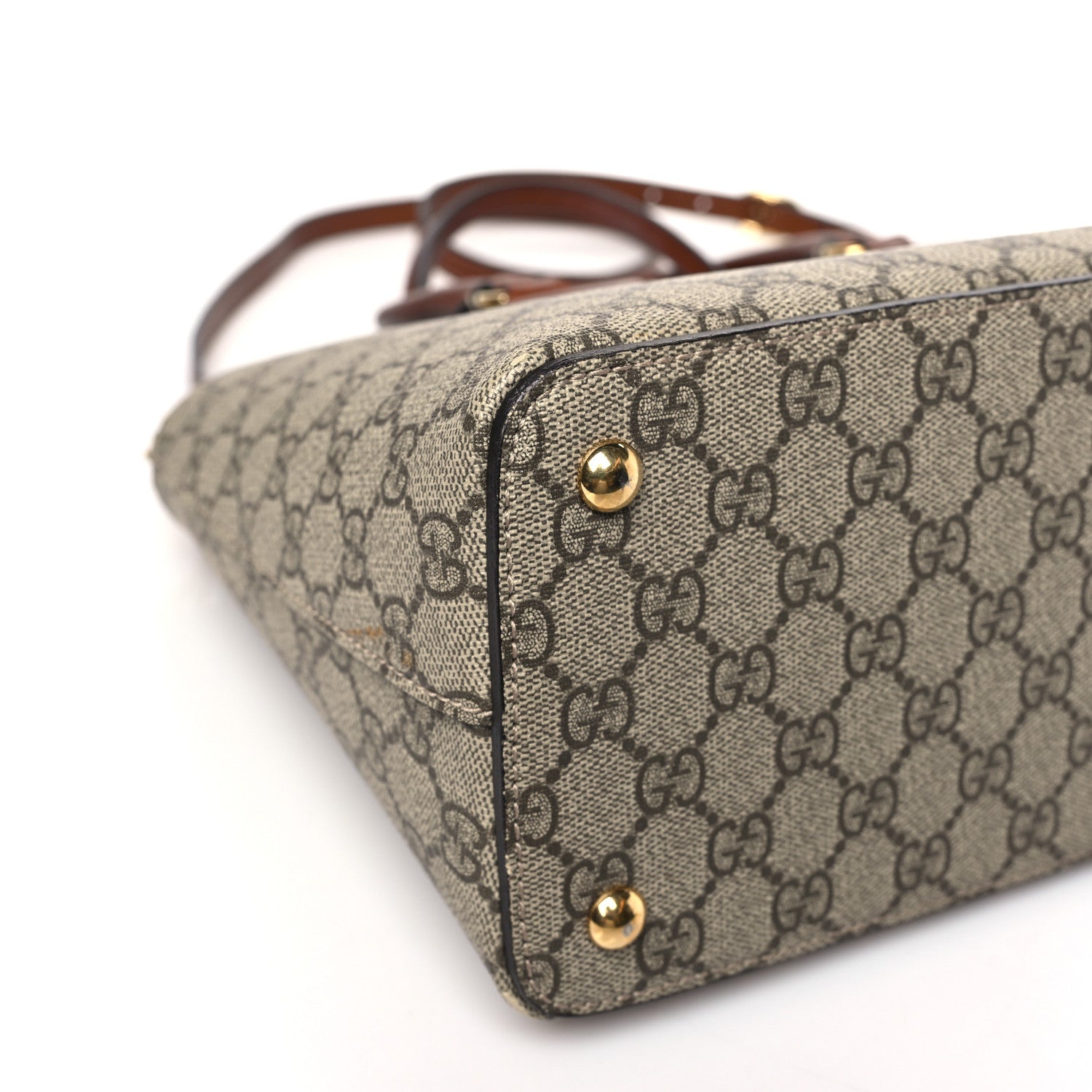 Gucci GG Supreme Monogram Small Zip Top Tote Beige Tuscany 8 of 9