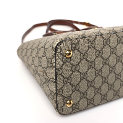 Gucci GG Supreme Monogram Small Zip Top Tote Beige Tuscany 8 of 9