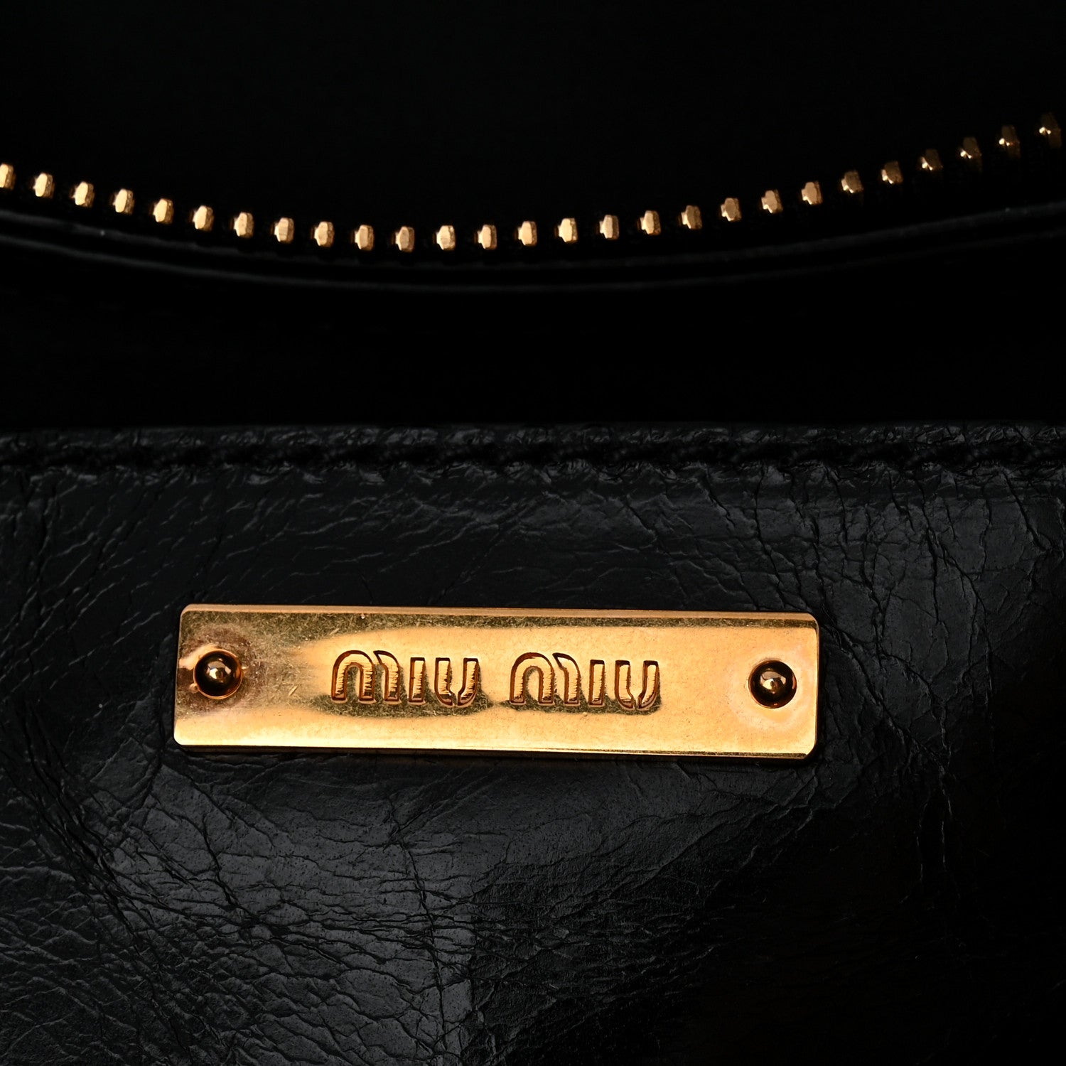 Miu Miu Vitello Shine Top Handle Satchel Black 5 of 8