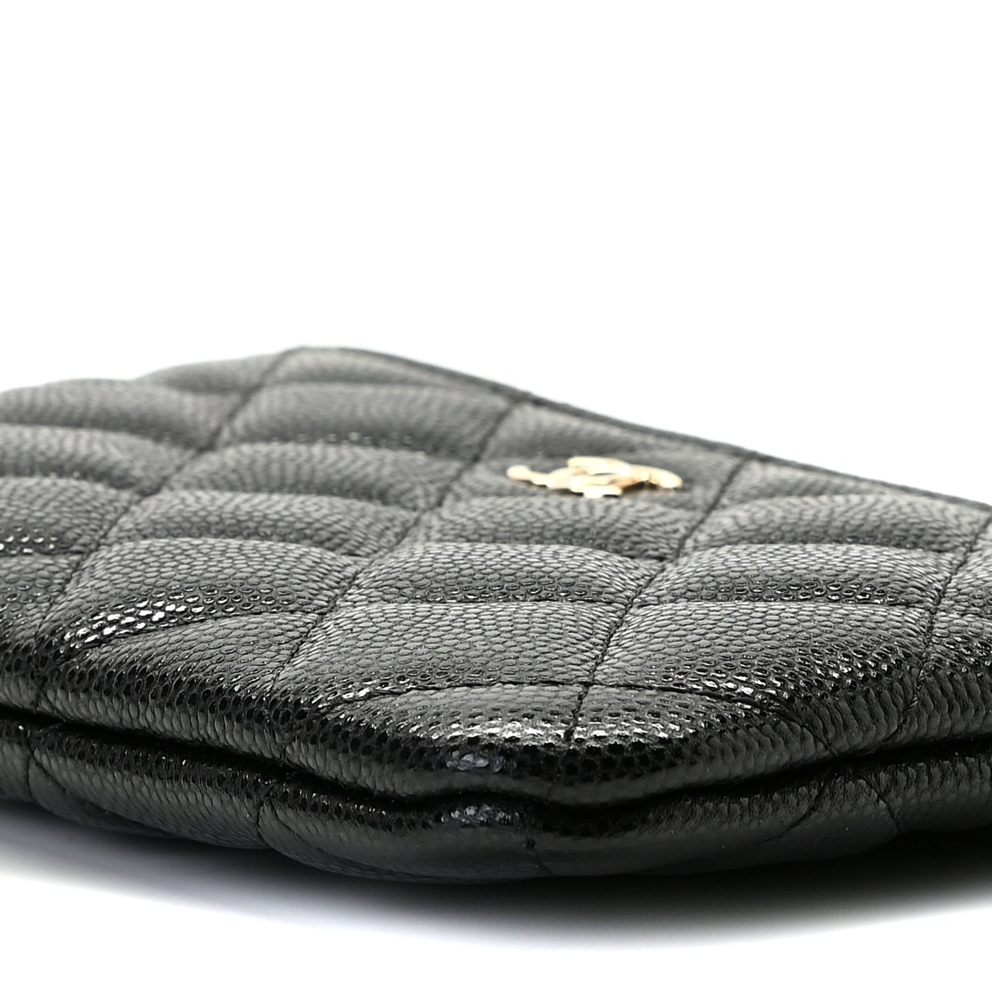 Caviar Quilted Small Cosmetic Case Black
