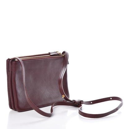 Celine Lambskin Small Trio Crossbody Bag Burgundy 3 of 10