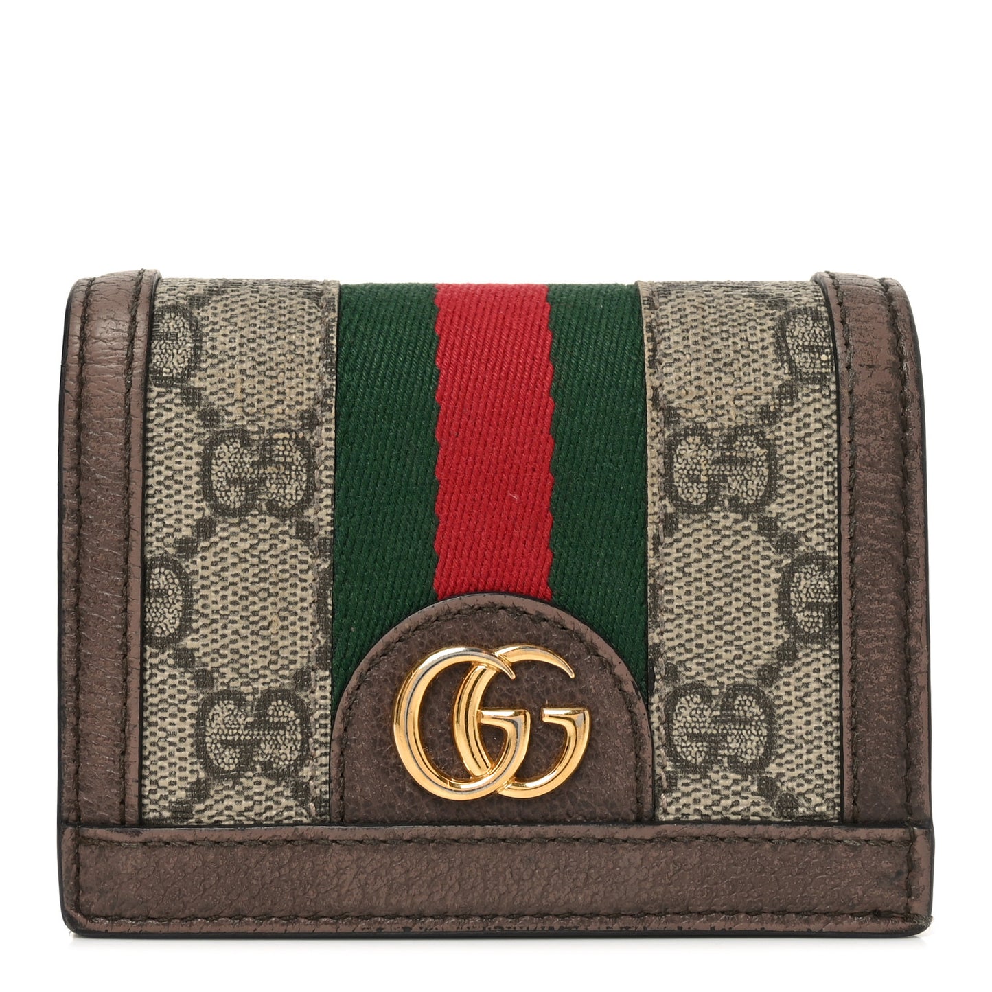 GG Supreme Monogram Web Ophidia Card Case Beige New Acero