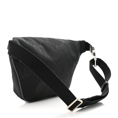 Gucci Monogram Jumbo GG Textured Dollar Calfskin Web Belt Bag Black 3 of 10