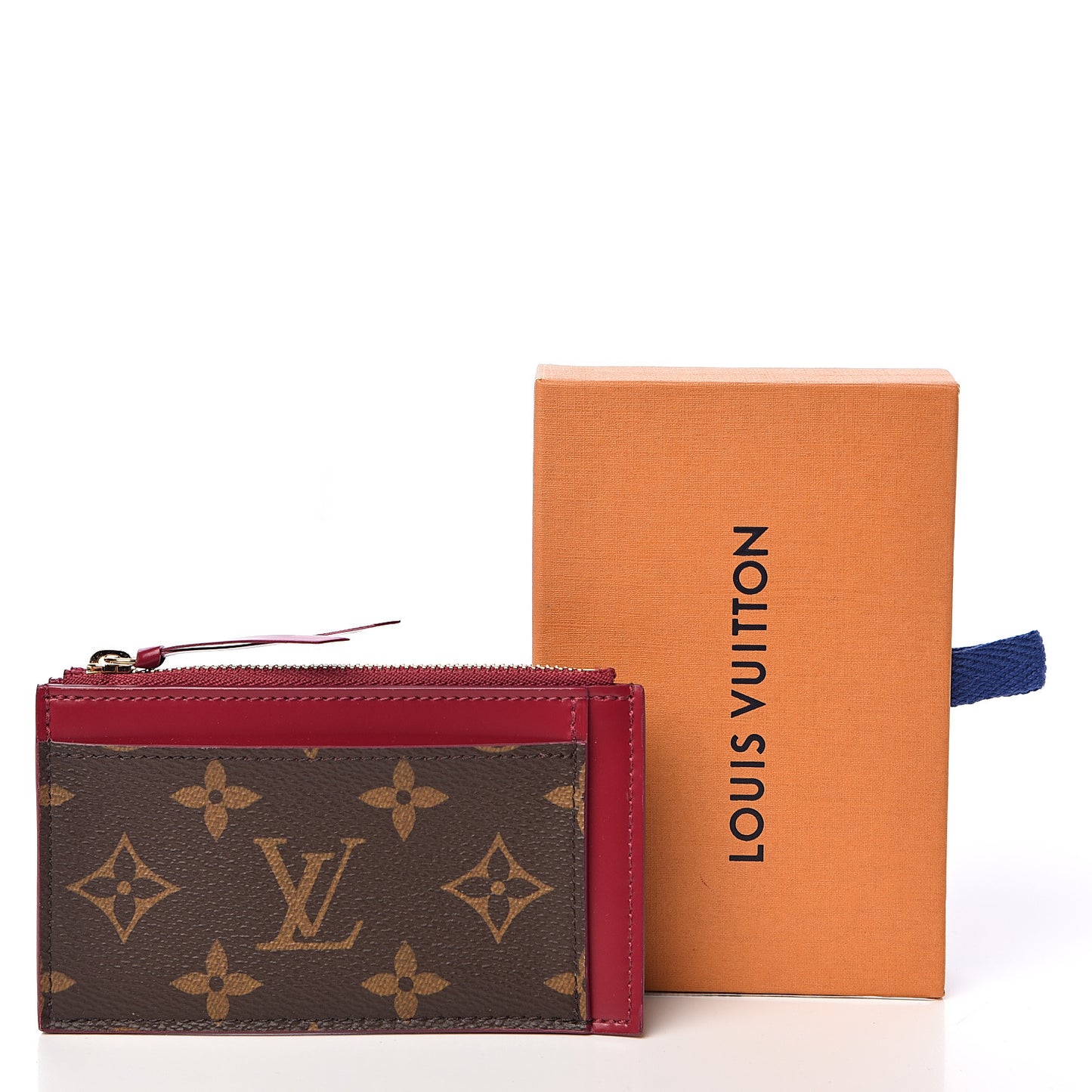 Monogram Zipped Card Holder Fuchsia