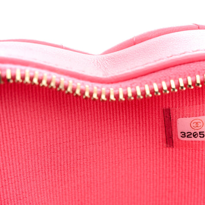 Chanel Lambskin Quilted CC In Love Heart Waist Belt Bag With Chain Pink 7 of 12
