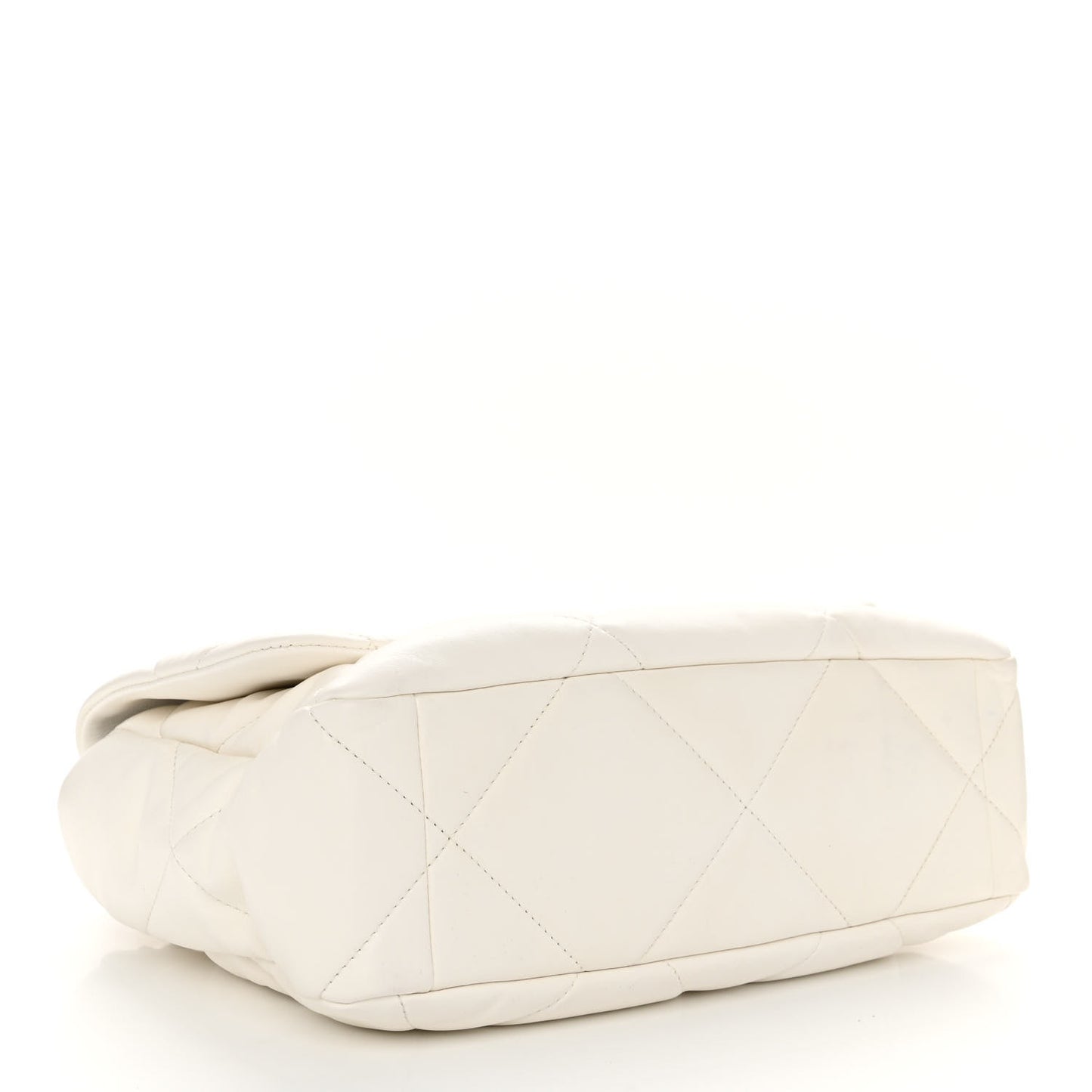 Lambskin Quilted Large Chanel 19 Flap White