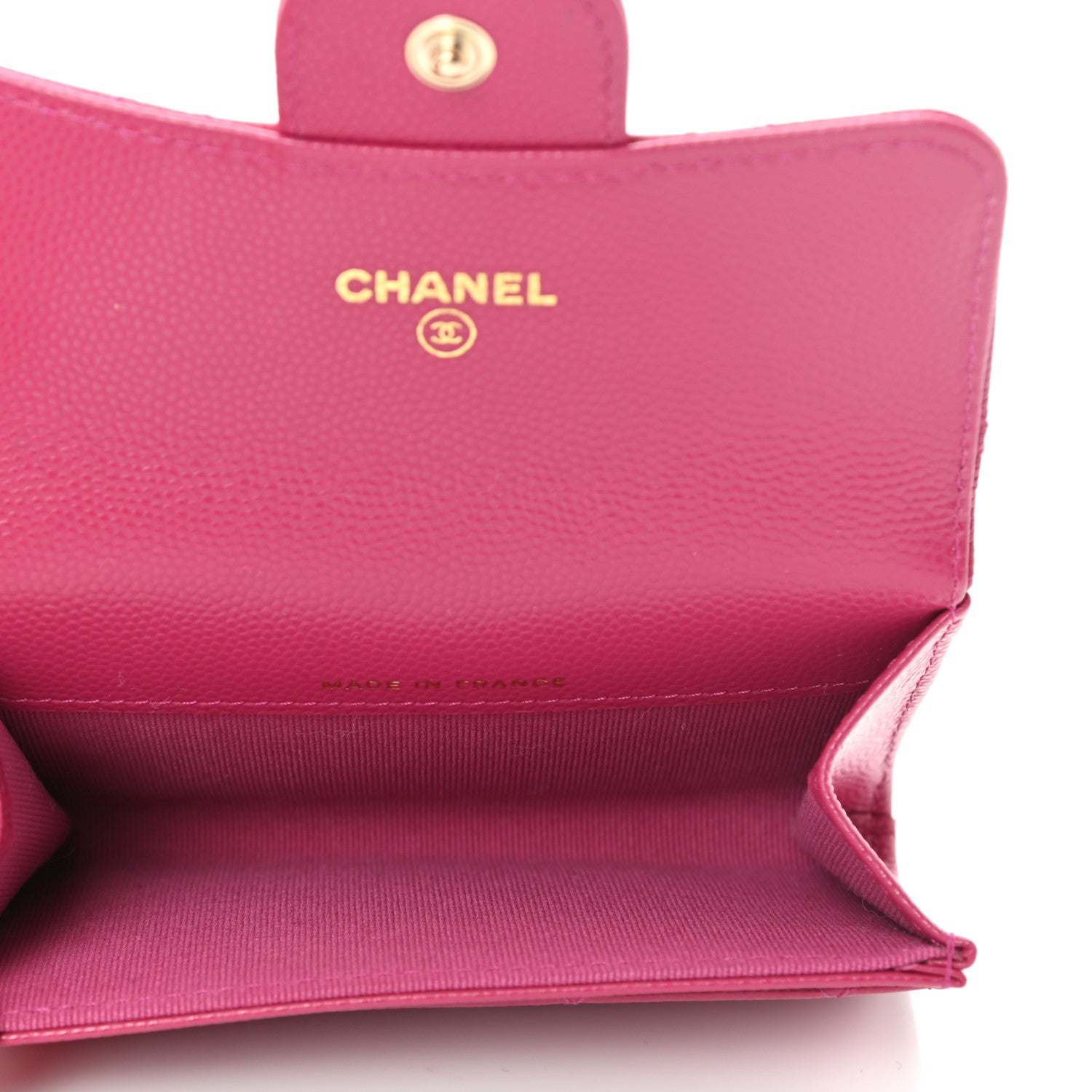 Chanel Caviar Quilted Flap Card Holder Wallet Fuchsia 5 of 12