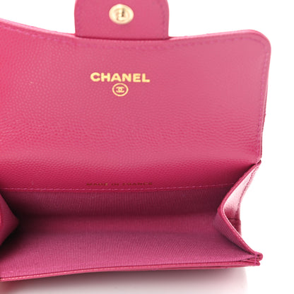 Chanel Caviar Quilted Flap Card Holder Wallet Fuchsia 5 of 12