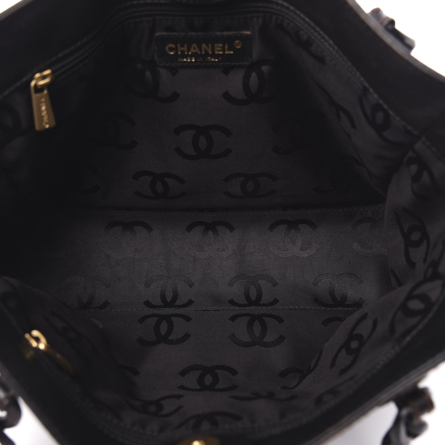 Chanel Calfskin Wood Chain Tote Black 4 of 15
