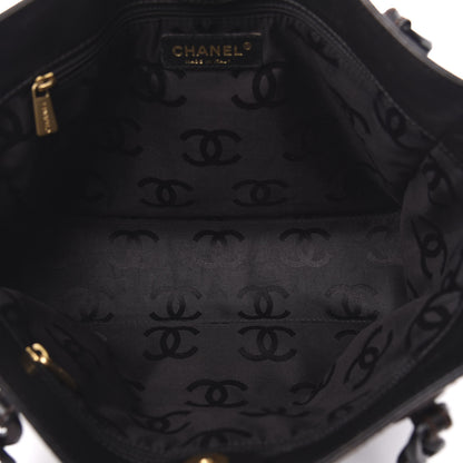 Chanel Calfskin Wood Chain Tote Black 4 of 15