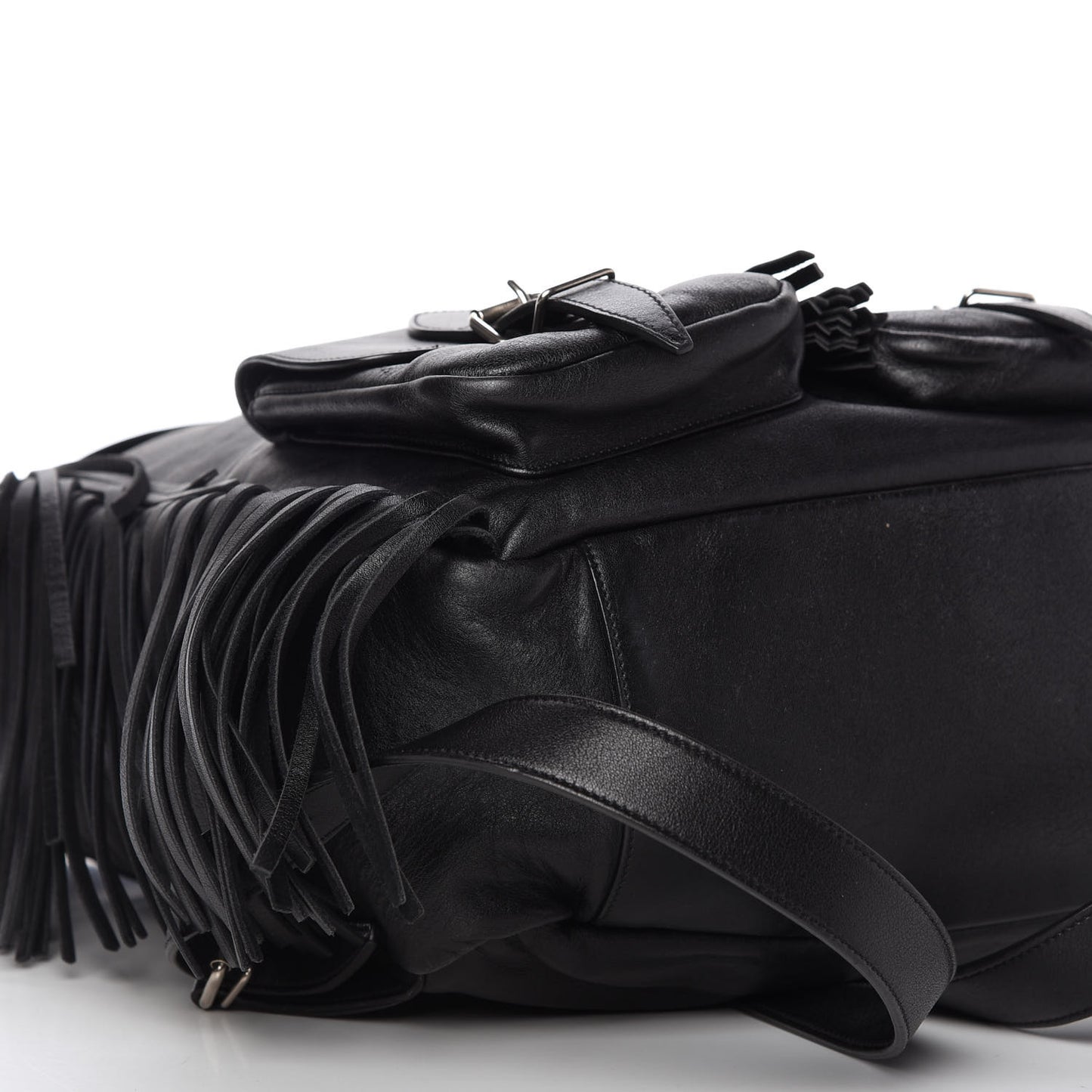 Calfskin Fringe Festival Backpack Black