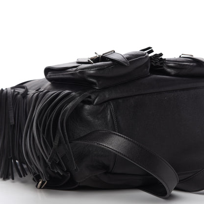 Saint Laurent Calfskin Fringe Festival Backpack Black 6 of 11
