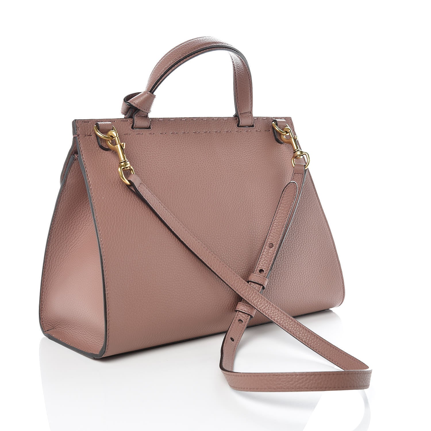 Gucci Calfskin Small GG Marmont Top Handle Bag Rosy Phard 3 of 9