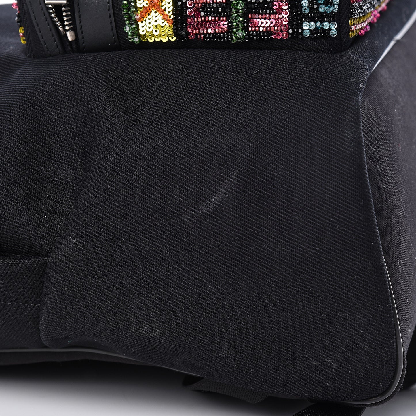 Canvas Sequins City Backpack Black