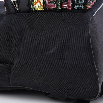 Saint Laurent Canvas Sequins City Backpack Black 9 of 11
