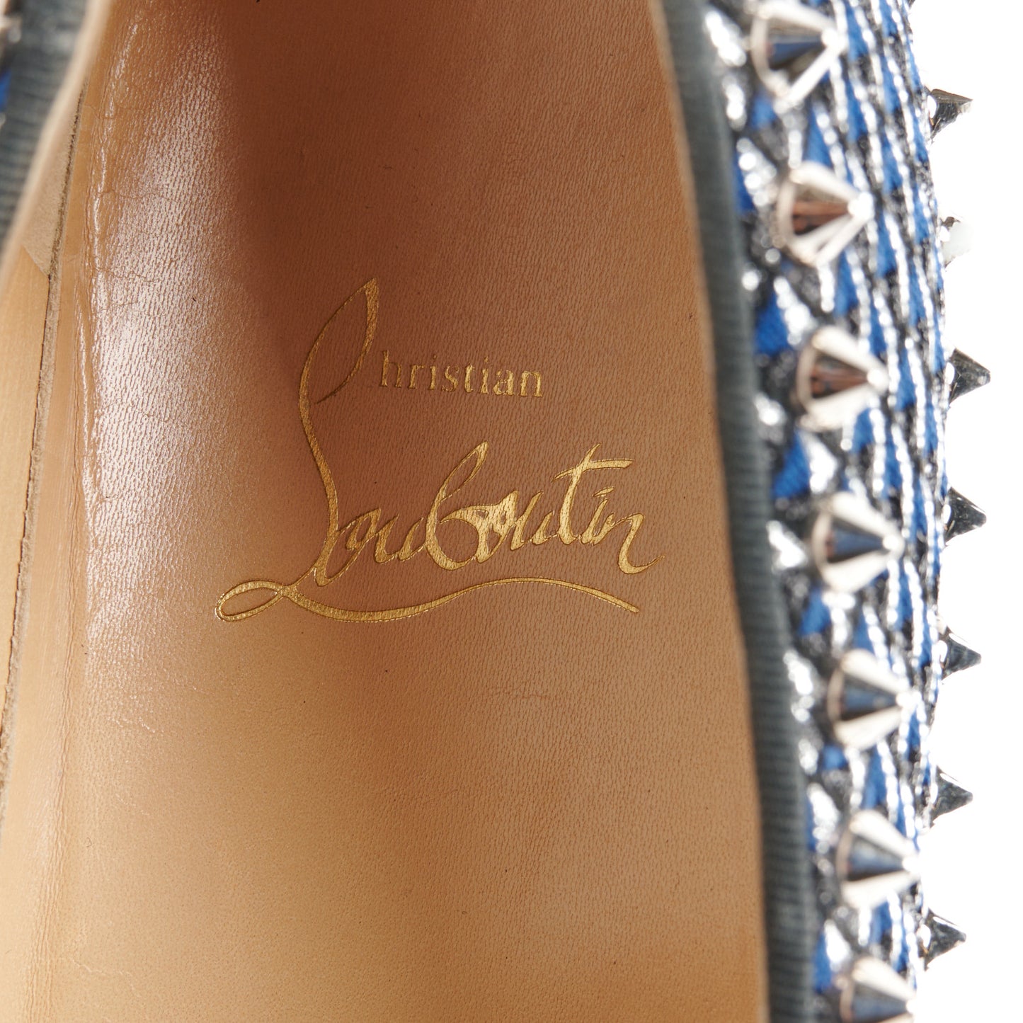 Glitter Pyramide Womens Pik Boat Flats 37 Navy Silver