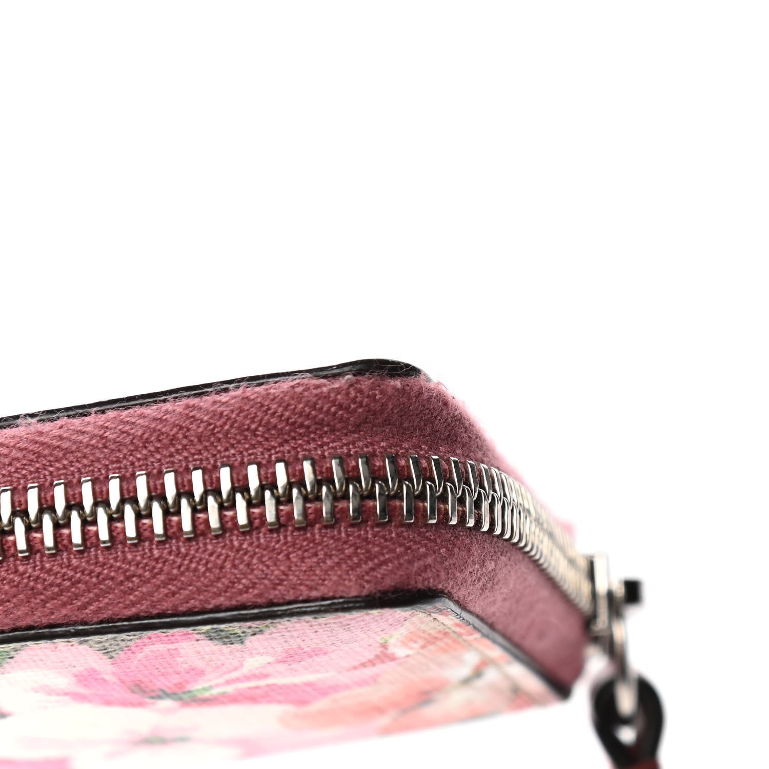 Gucci GG Supreme Monogram Blooms Zip Around Card Case Wallet Beige Multicolor Dry Rose 5 of 5