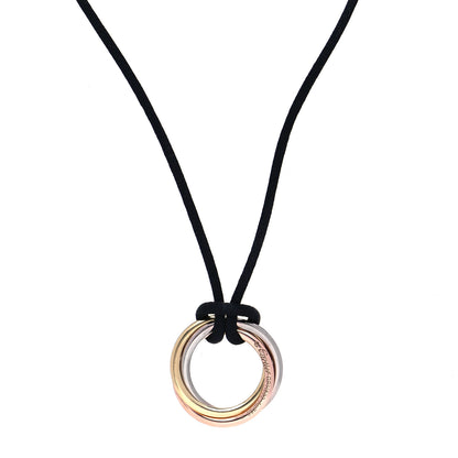 Cartier 18K Pink Yellow White Gold Trinity Cord Necklace 3 of 6