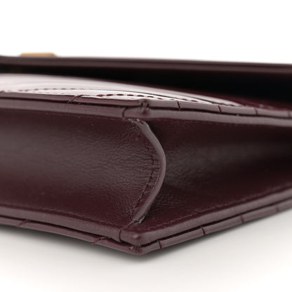 Saint Laurent Patent Calfskin Matelasse Chevron Monogram Envelope Chain Wallet Dark Red Wine 10 of 11