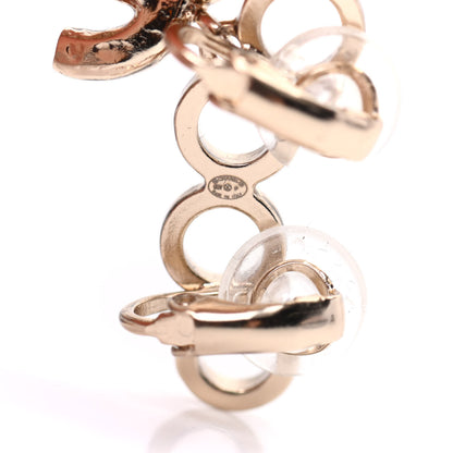 Chanel Metal Pearl CC Coco Climber Clip On Earrings Gold 3 of 5