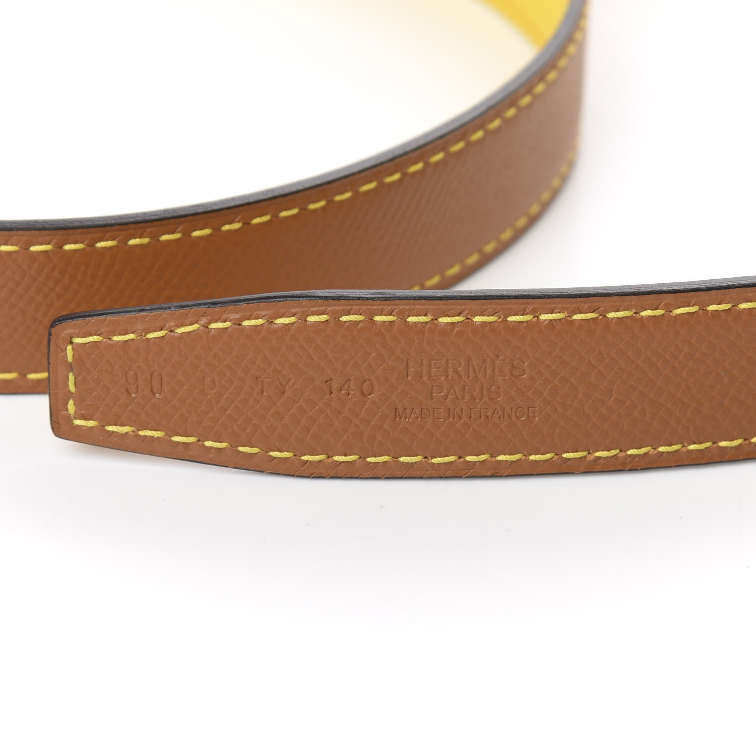 Hermes Swift Epsom 24mm Belt Strap 90 Lime Sesame 3 of 6