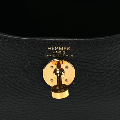 Hermes Taurillon Clemence Mini Lindy 20 Black 6 of 11
