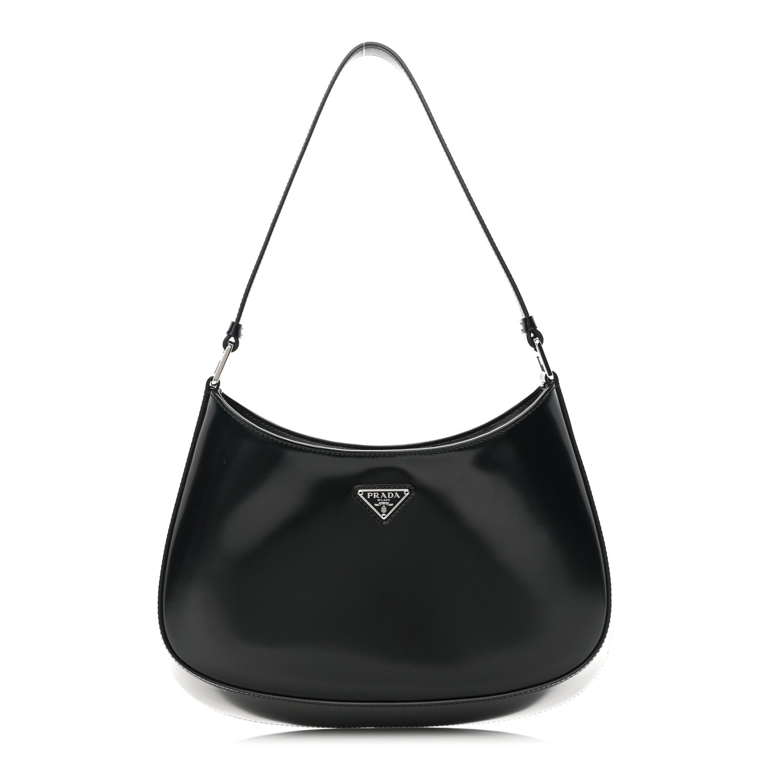 Prada Spazzolato Cleo Shoulder Bag Black 1 of 11
