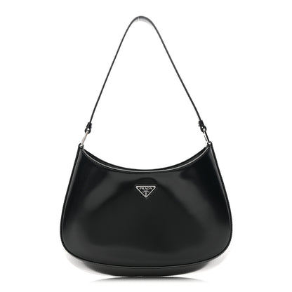 Prada Spazzolato Cleo Shoulder Bag Black 1 of 11