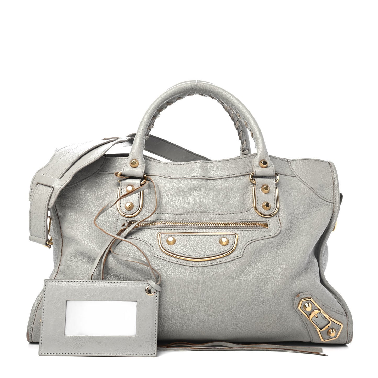 Chevre Gold Metallic Edge Hardware City Gris Glace