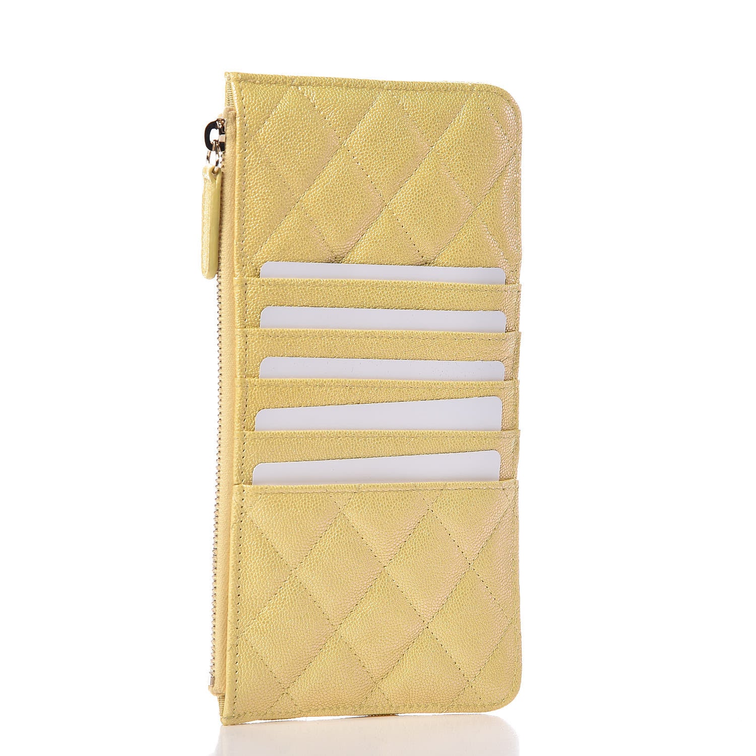 Chanel Iridescent Caviar Quilted Classic iPhone Pouch Yellow 3 of 8