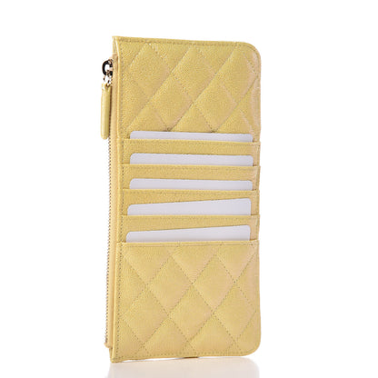 Chanel Iridescent Caviar Quilted Classic iPhone Pouch Yellow 3 of 8