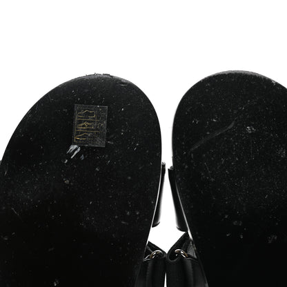 Chanel Stretch Fabric Lambskin CC Flat Sandals 36 Black 9 of 10