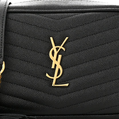 Saint Laurent Grain De Poudre Matelasse Monogram Mini Lou Camera Bag Black 8 of 13