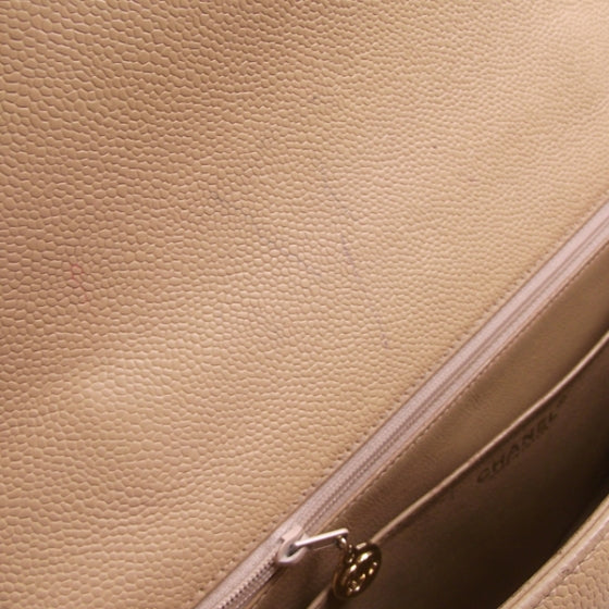 Caviar Kelly Bag Beige