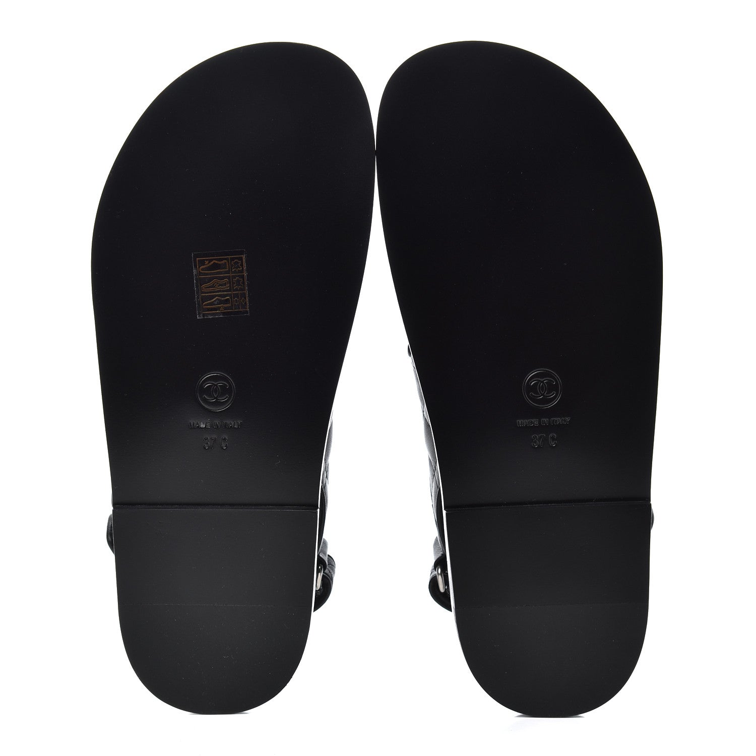 Chanel Lambskin Velcro Dad Sandals 37 Black 5 of 11