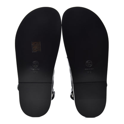 Chanel Lambskin Velcro Dad Sandals 37 Black 5 of 11