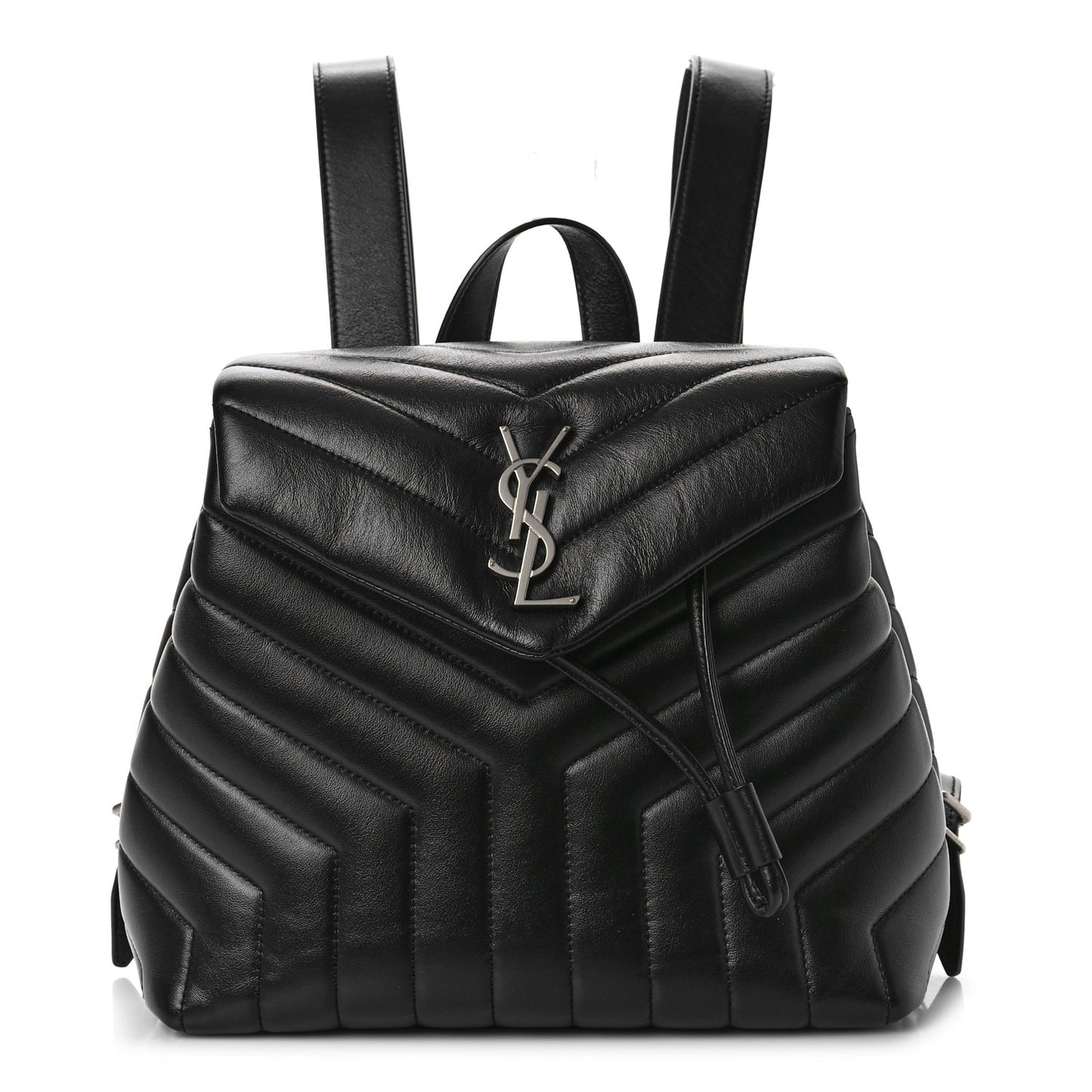 Calfskin Y Quilted Monogram Small Loulou Backpack Black