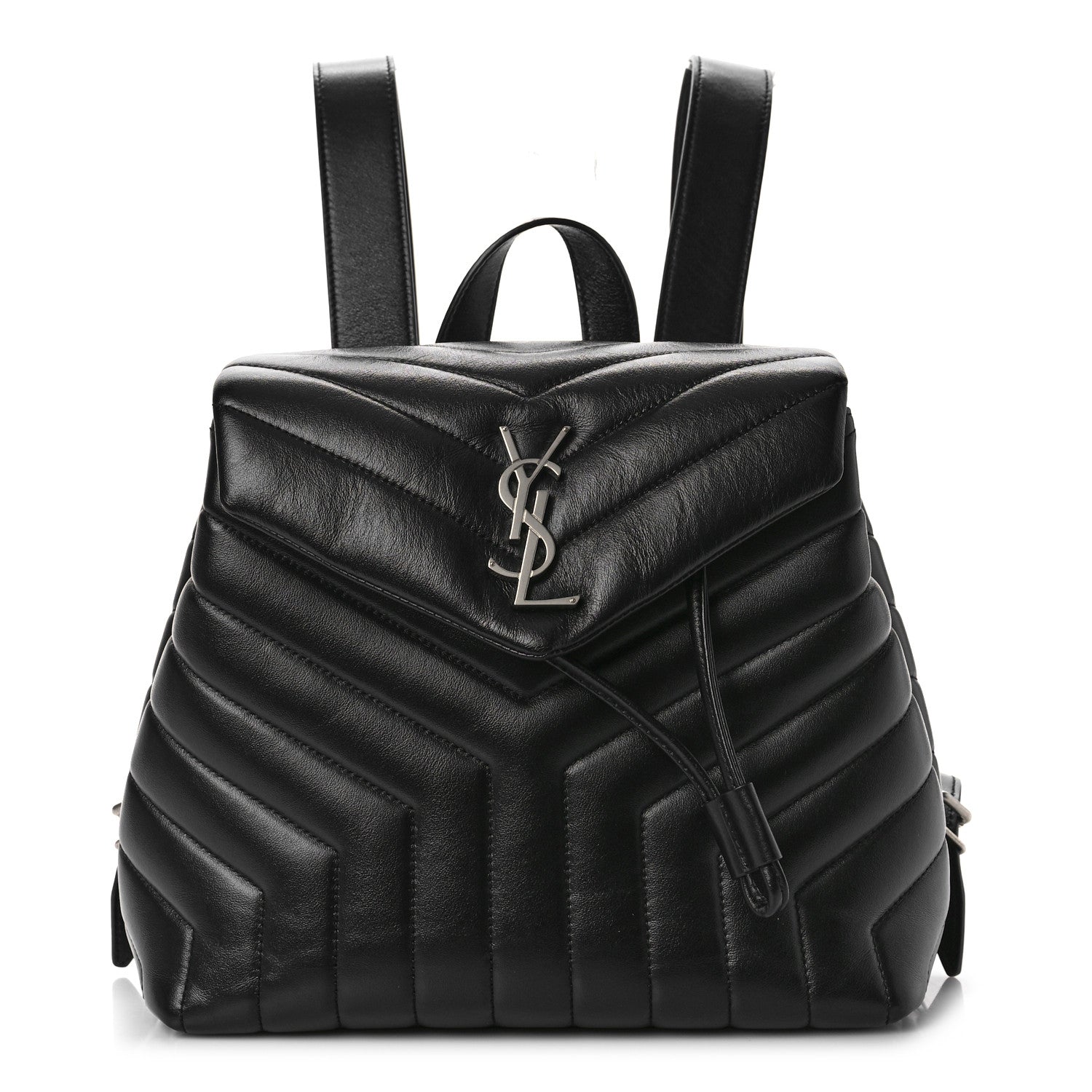 Saint Laurent Calfskin Y Quilted Monogram Small Loulou Backpack Black 1 of 8