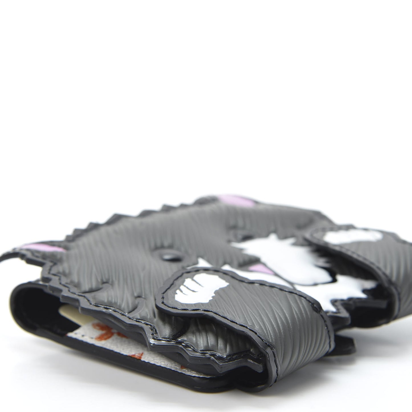 Epi Catogram Calfskin Cat Card Holder Black
