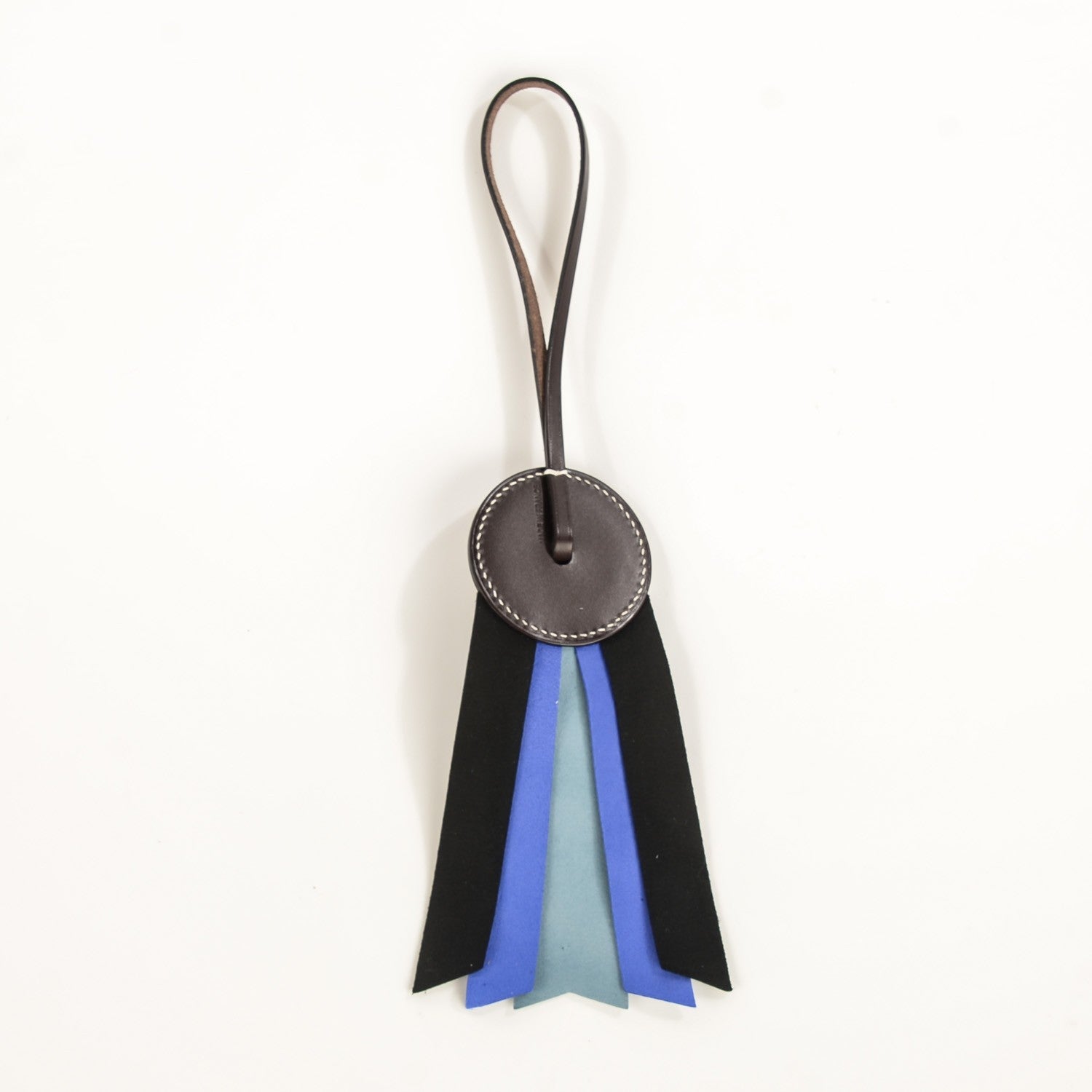 Hermes Hunter Cowhide Milo Lambskin Paddock Flot Bag Charm Bleu Lin Bleu Electric Black 3 of 5