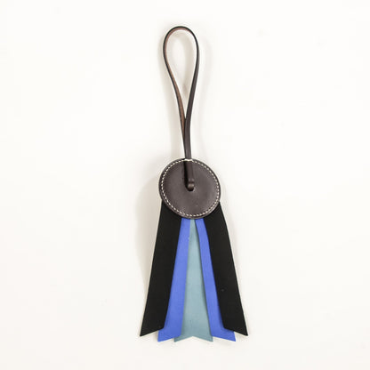 Hermes Hunter Cowhide Milo Lambskin Paddock Flot Bag Charm Bleu Lin Bleu Electric Black 3 of 5