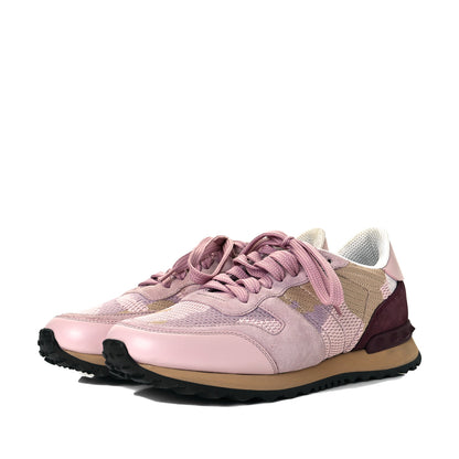 Valentino Garavani Mesh Fabric Suede Camouflage Womens Rockrunner Sneakers 37 Multicolor 3 of 11