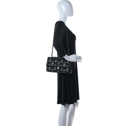 Chanel Velvet Crystal Medium Double Flap Black 2 of 12
